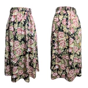 Vintage Floral Midi Skirt Vintage 90s Floral skirt Cottagecore floral Skirt Rose
